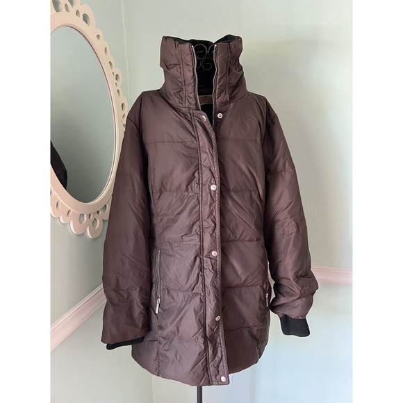 Michael Kors Brown Down Filled Full Zip Warm coat Size Large - Picture 2 of 10